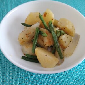 じゃが芋といんげんの醤油麹ソテー